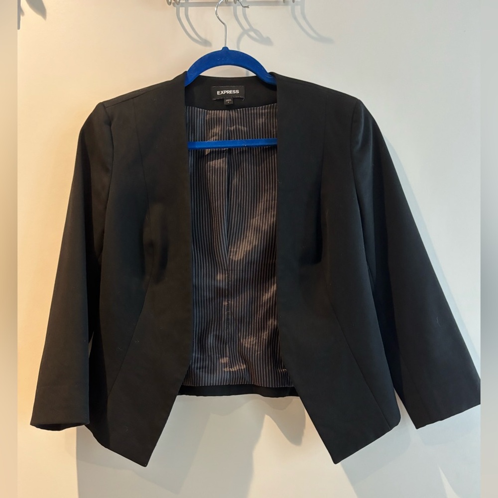 Express Black Blazer Tailored Cropped